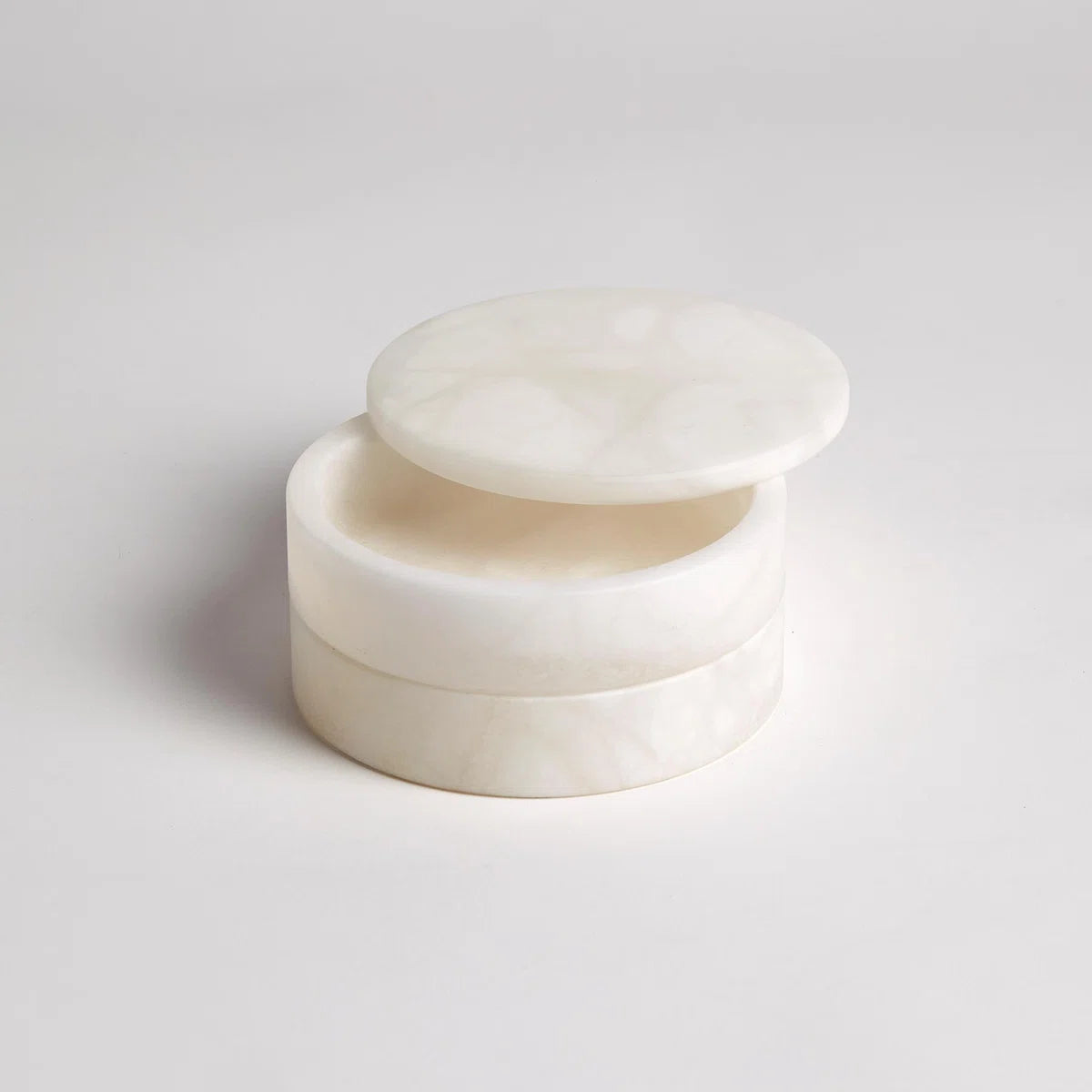 Alabaster Swivel Box-White