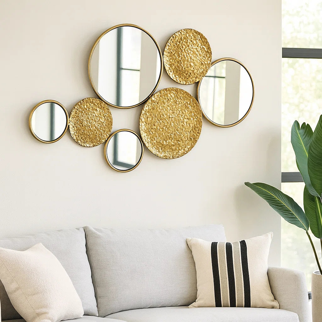 Nikolas Decorative Metal Disc Sculpture Wall Art Hanging for Living Room and Home Decor - Artistic Hammered Wall Accent for Entryway and Kitchen Styling