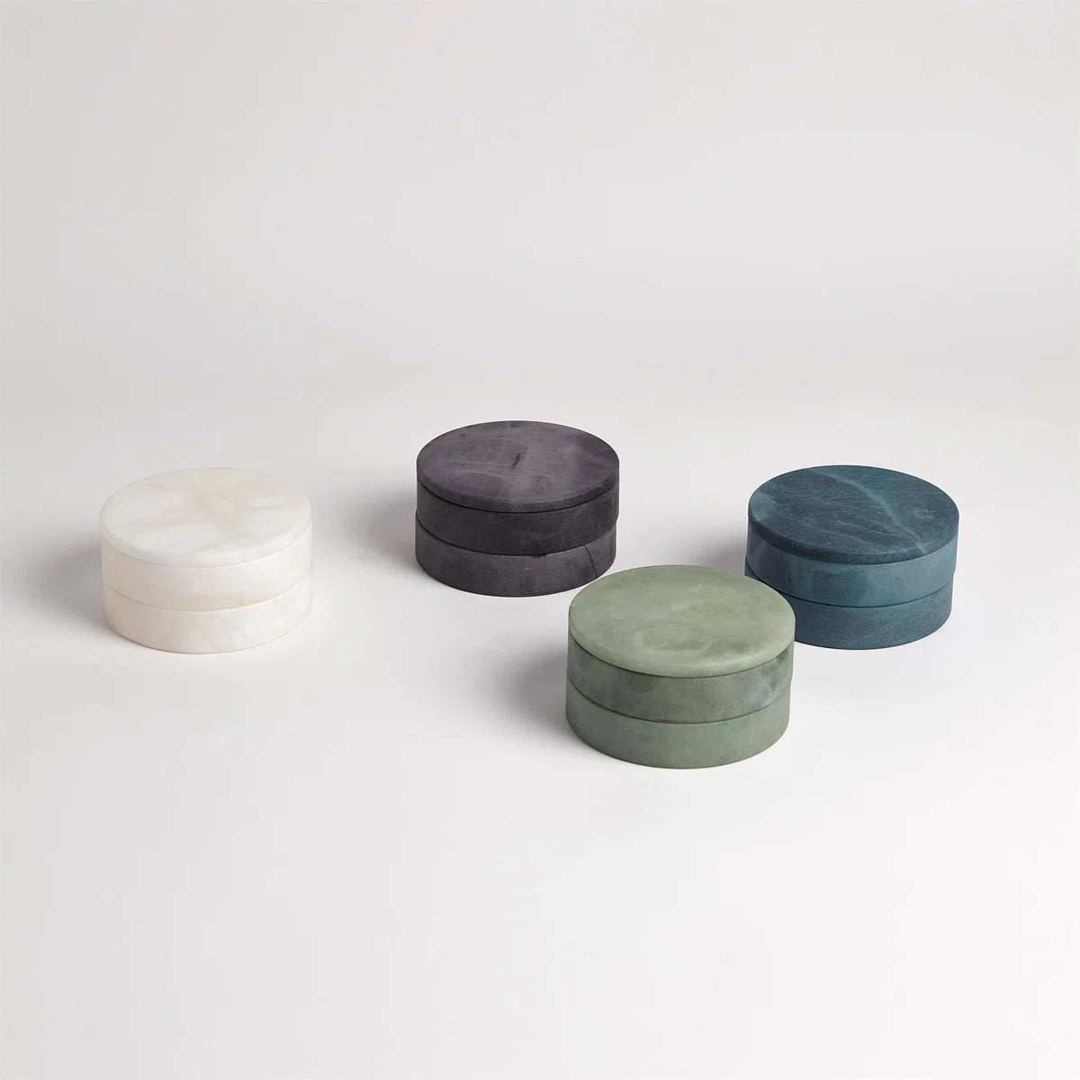 Alabaster Swivel Box-White