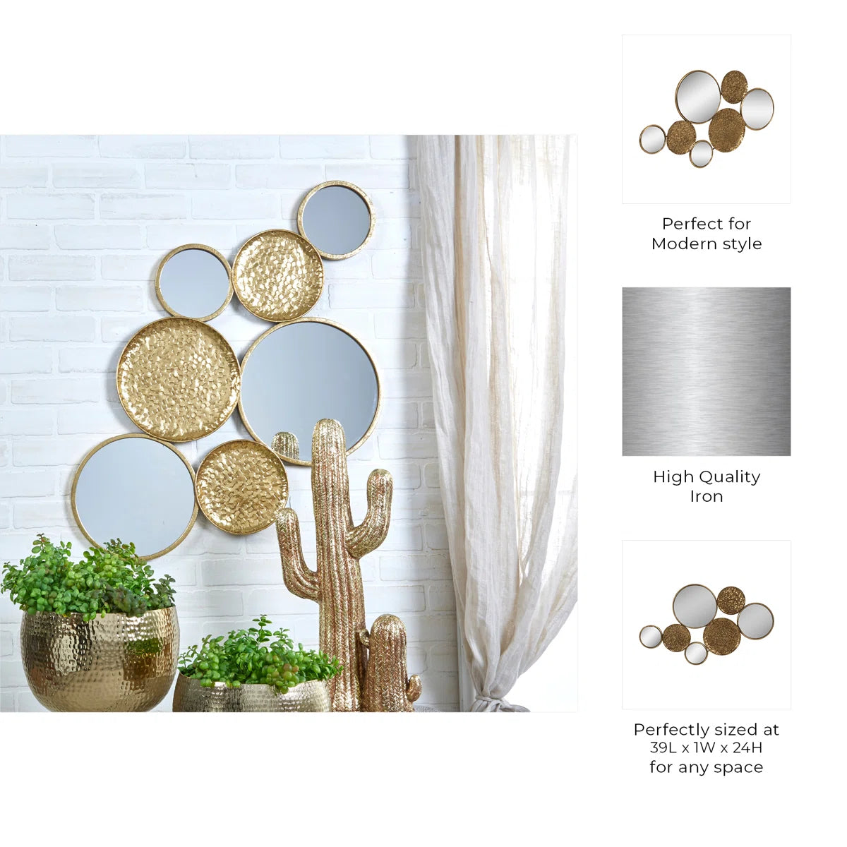 Nikolas Decorative Metal Disc Sculpture Wall Art Hanging for Living Room and Home Decor - Artistic Hammered Wall Accent for Entryway and Kitchen Styling