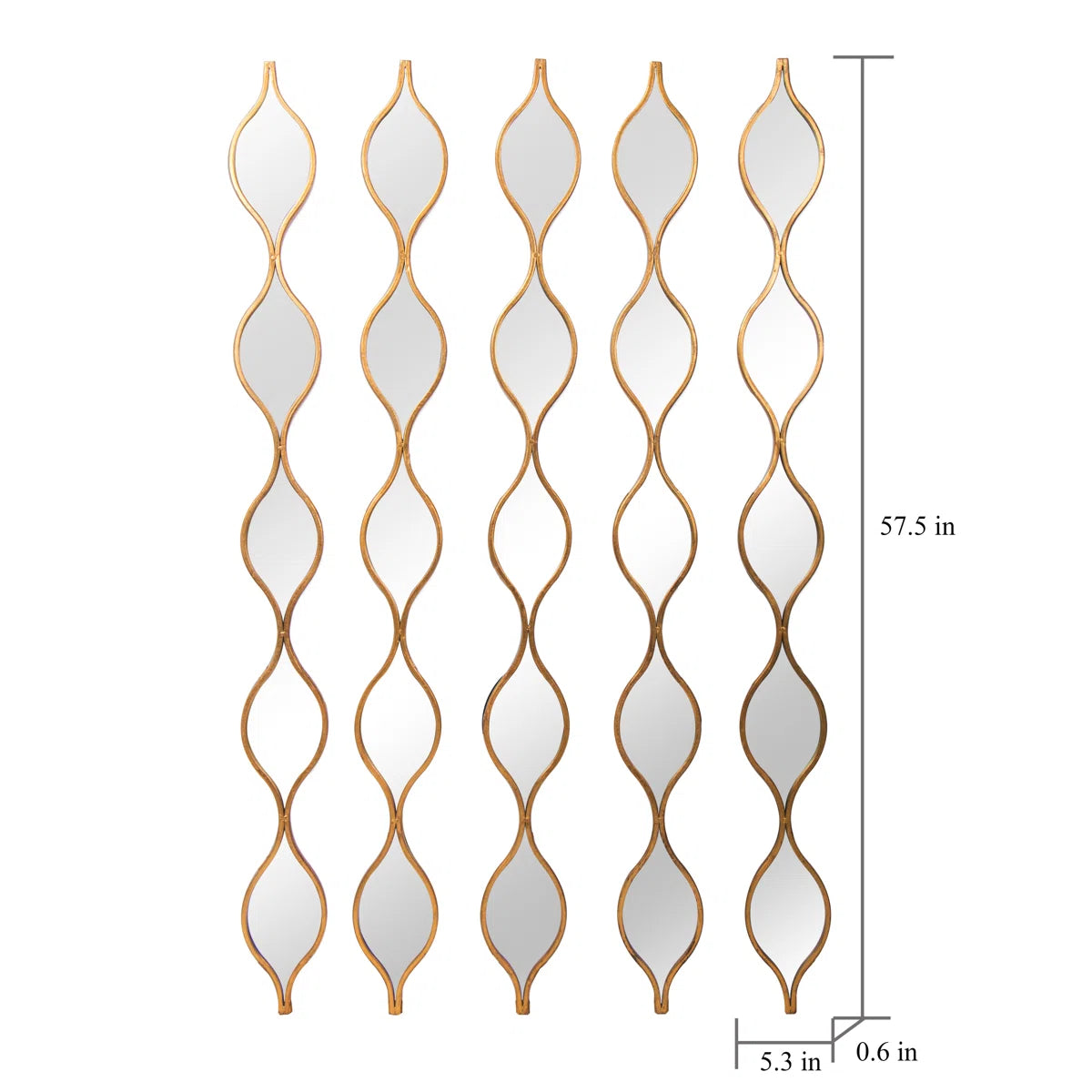Doutre Metal Wavy Mirror (Set of 5